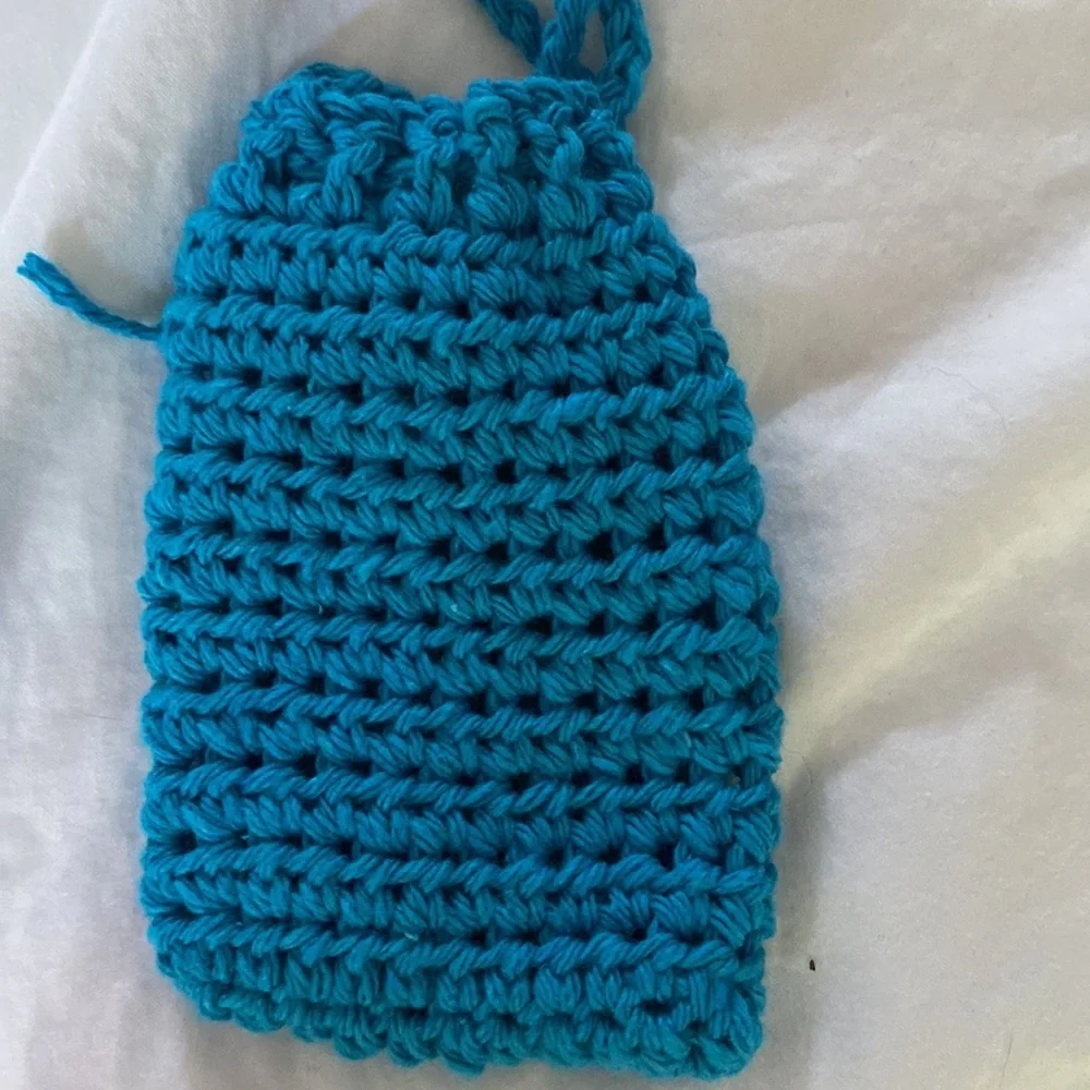 Handmade cotton soap saver washcloth bag